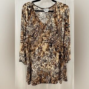 1-All Hours brand 3X blouse with rhinestone detail 3/4 sleeve
